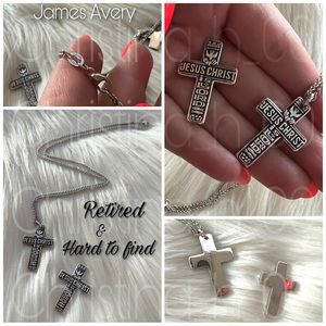 James Avery retired set JESUS CHRIST IS LORD pocket piece and necklace pendant